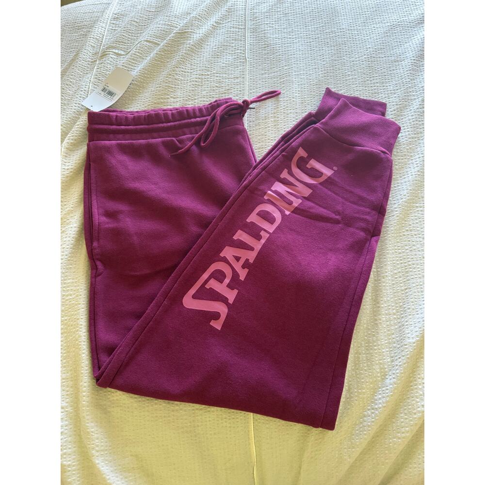 NWT Spalding Red Plum Plum Gym Essentials Joggers